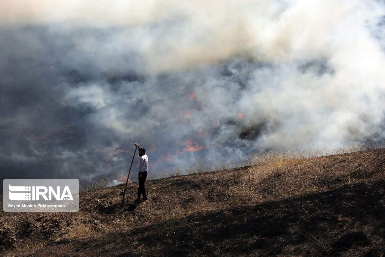 آتش‌سوزی گسترده در کوه‌بهار جاجرم