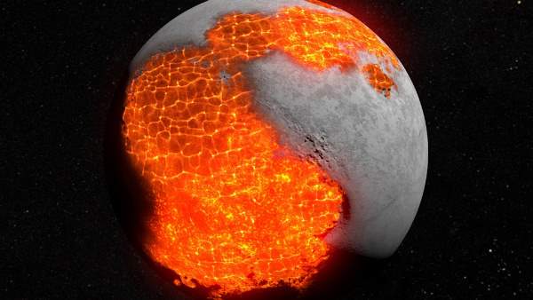 سطح کره ماه برای حدود 200 میلیون سال پوشیده از اقیانوس ماگما بوده است