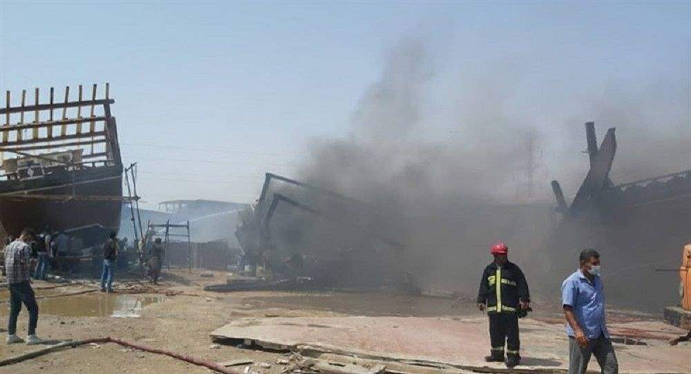 جزئیات آتش‌سوزی در کارخانه لنج‌سازی بوشهر + ویدئو و عکس