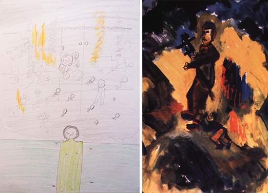 نگاهی به دنیای کودکان آسیب‌دیده از دریچه‌ی نقاشی‌های آن‌ها