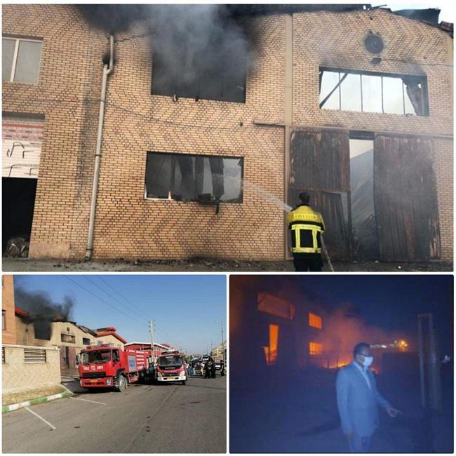 2 مرد اجیر شدند و کارخانه نصیر شهر را آتش زدند +تصاویر