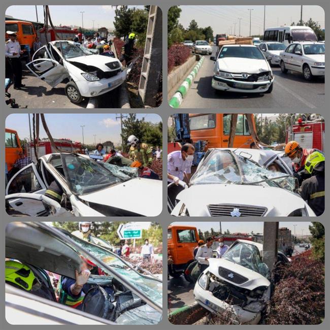 تصادف خونین در بزرگراه شهید سلیمانی تهران