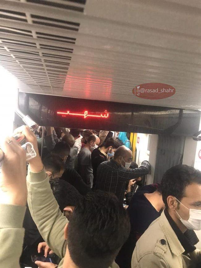 شلوغی متروی تهران در روزهای کرونایی +عکس