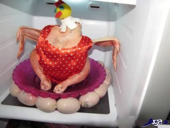 تزیین عروسکی مرغ یخچال عروس