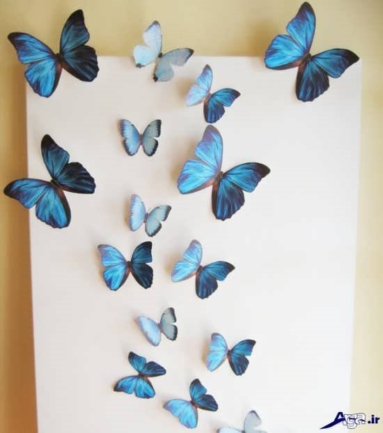 کاردستی پروانه برای تزیین دیوار اتاق خواب