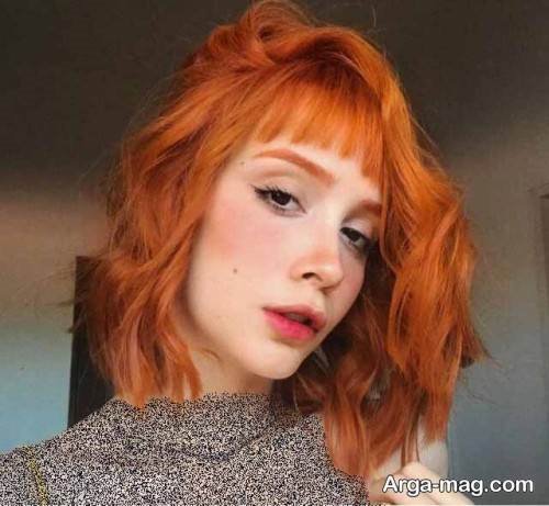 رنگ موی دخترانه پرتقالی 