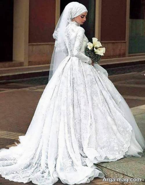لباس عروس پوشیده زیبا