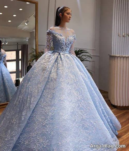 لباس عروس شیک آبی 
