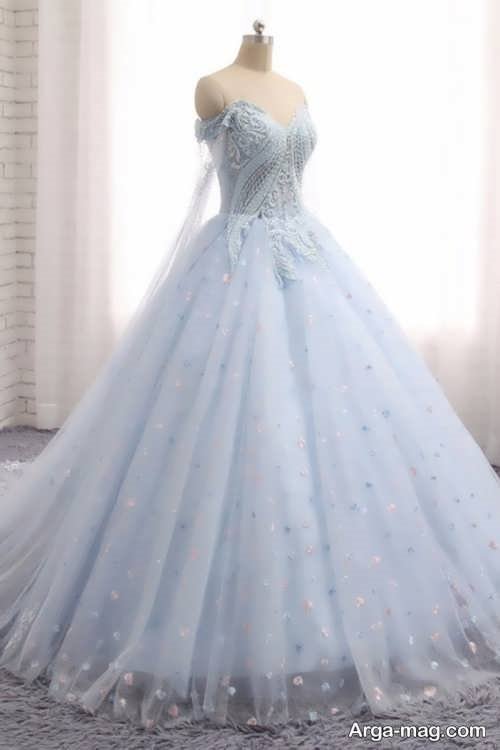 لباس عروس آبی آسمانی 