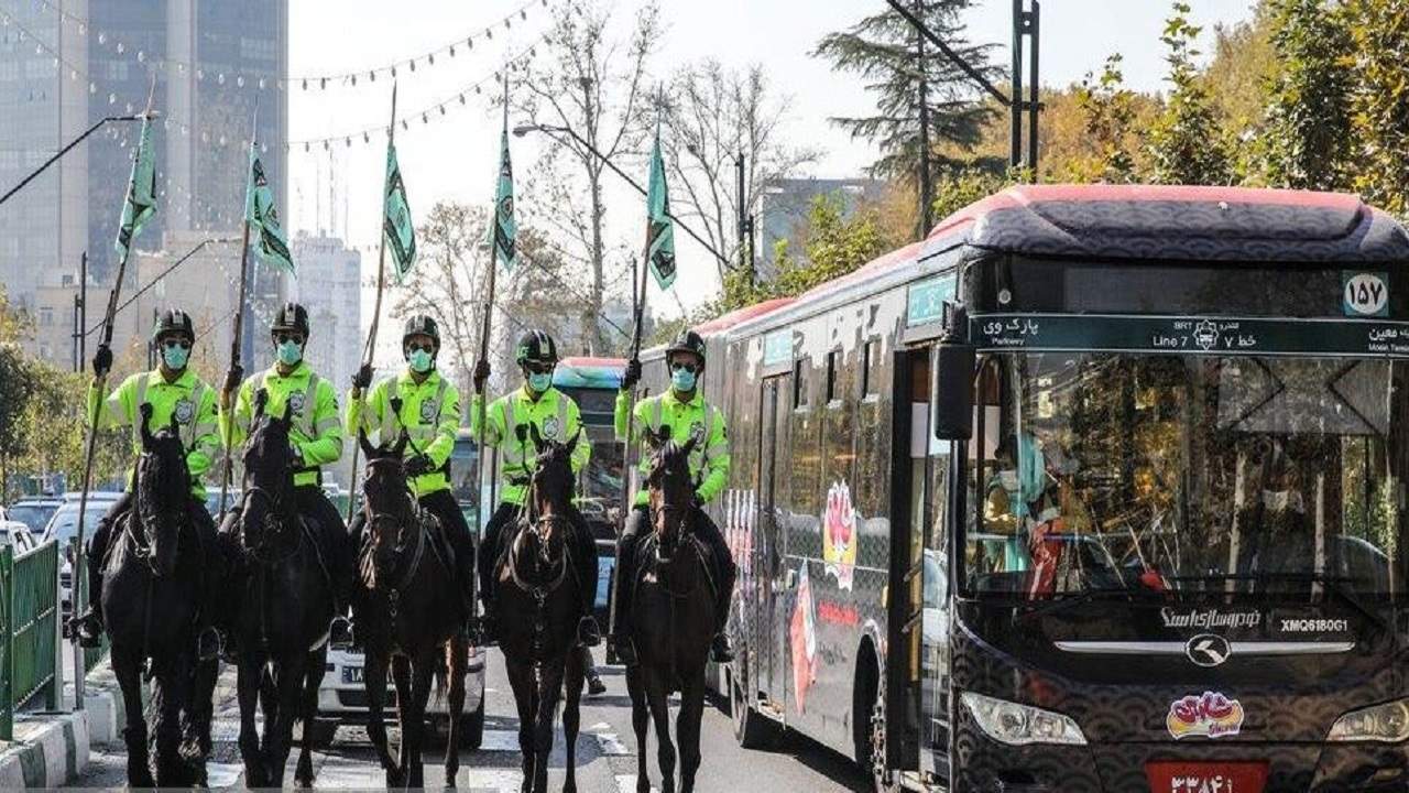 رژه یگان ویژه اسب سوار ناجا در خیابان ولیعصر