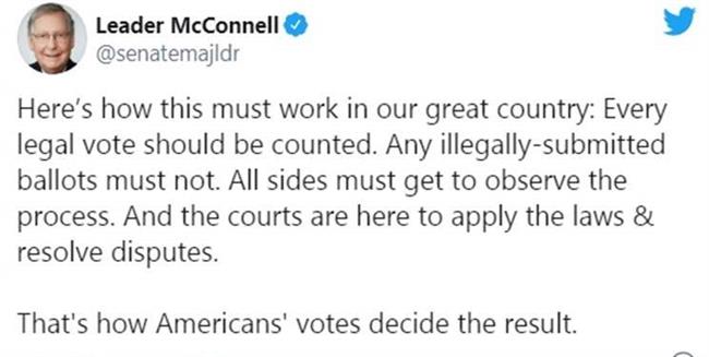 واکنش میچ مک‌کانل به ادعای تقلب انتخاباتی ترامپ
