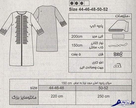 الگوهای مانتو مجلسی زنانه