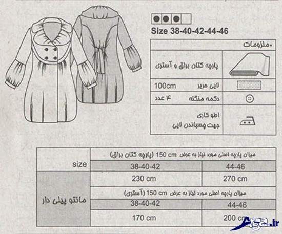 الگوهای دوخت مانتو زنانه