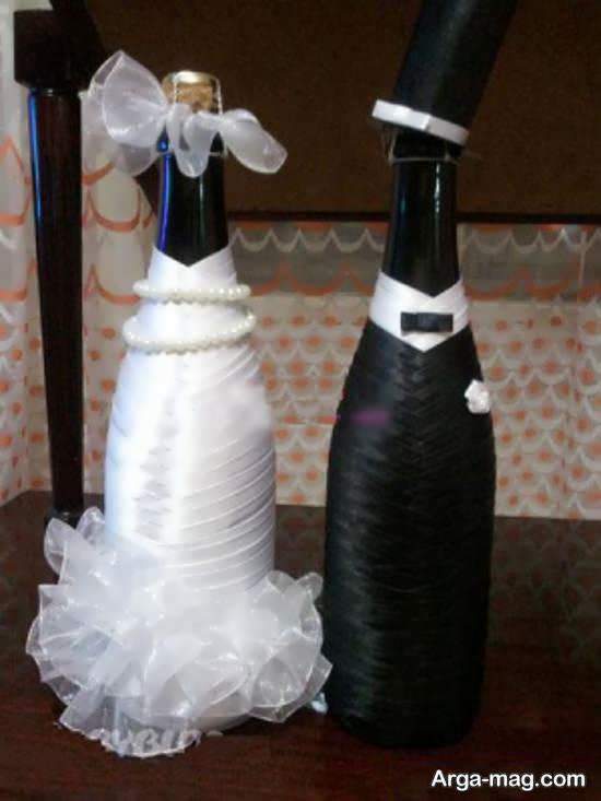 ایده های زیبایی از تزیین بطری عروس 