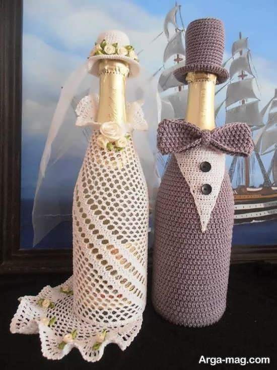 گالری شیکی از ایده های تزیین بطری عروس