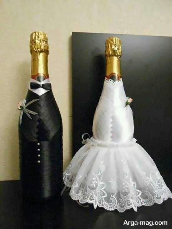 ایده هایی زیبا و جذاب برای تزیین بطری عروس