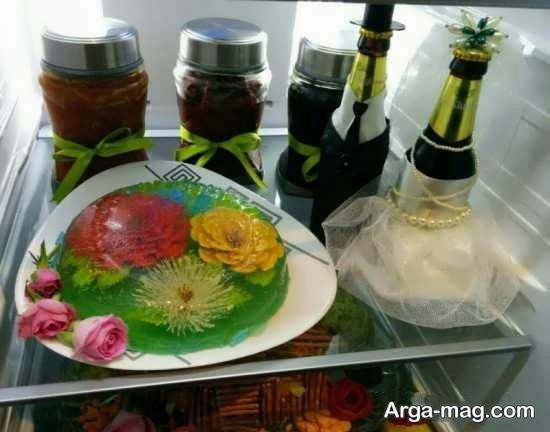 زیباسازی ژله لیوانی برای یخچال عروس