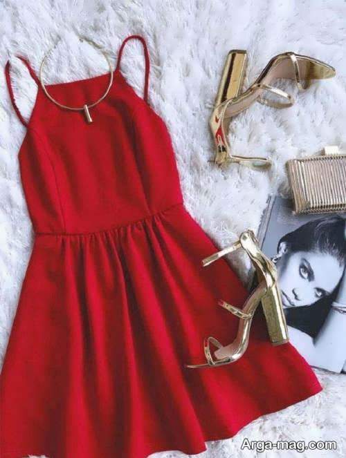 ست لباس زنانه قرمز 
