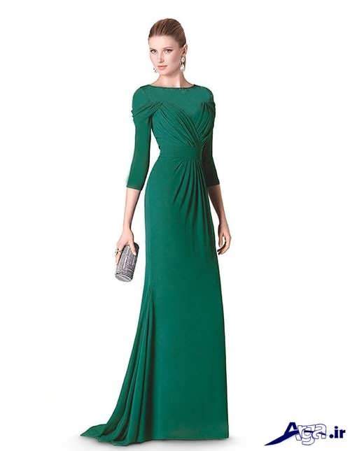 مدل لباس شب سبز ریون 