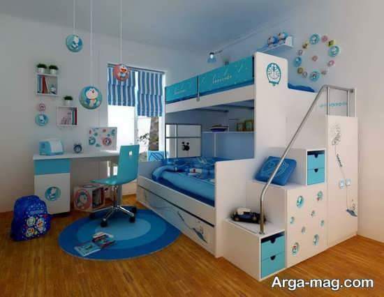 تزیین اتاق کودک با تم آبی