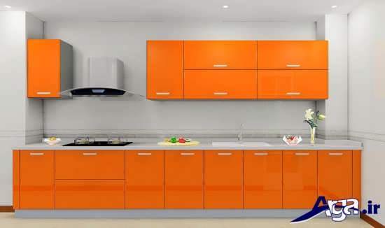 کابینت نارنجی و مدرن آشپزخانه 