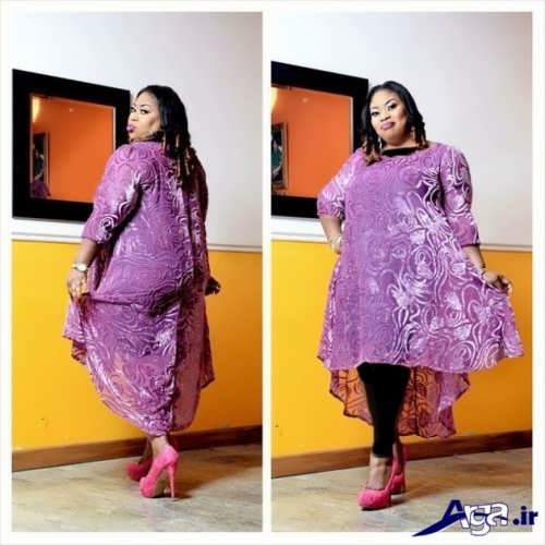 مدل لباس مجلسی گیپور برای افراد شکم دار 