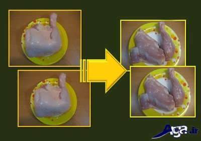 تمیز کردن ران مرغ 