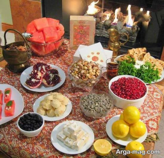 تزیین سنتی میز شب یلدا 