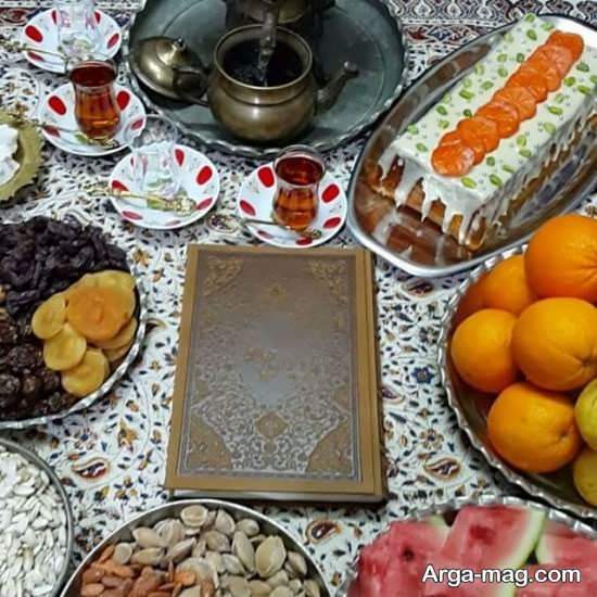 چیدمان سفره شب یلدا به سبک سنتی