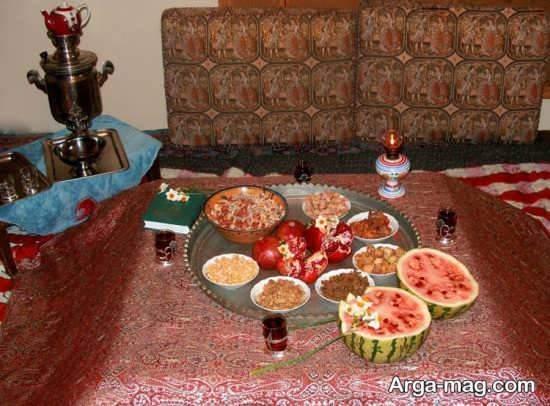 سفره آرایی شب یلدا به سبک سنتی