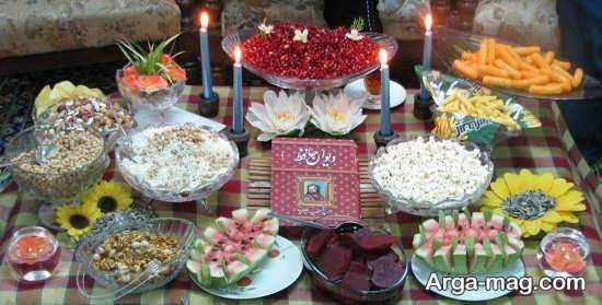 چیدمان سفره شب یلدا سنتی