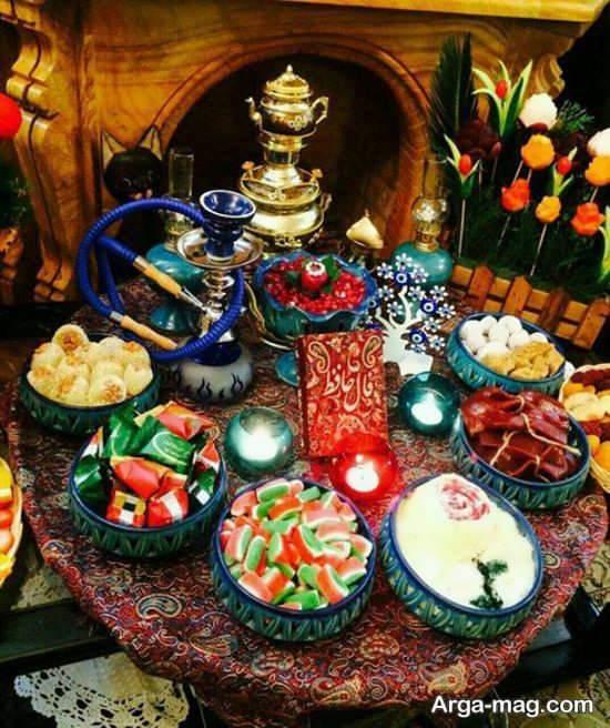 مدلی از سفره شب چله سنتی