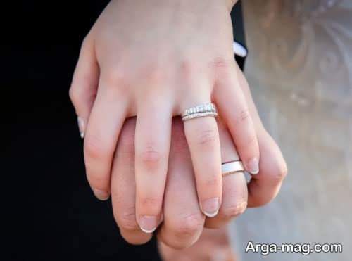 حلقه ازدواج نگین دار 