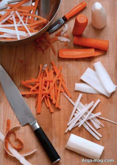 خرد کردن ترب و هویج 