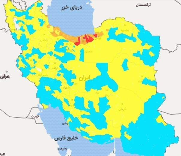 وضعیت قرمز در 7 شهرستان مازندران و گلستان