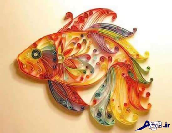 ساخت ماهی با مقوا رنگی