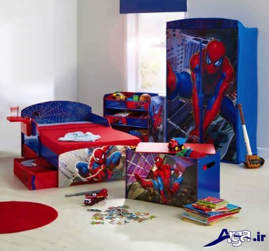 مدل سرویس خواب کودک با طرح مرد عنکبوتی