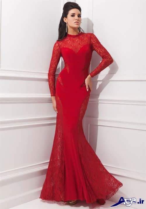 مدل لباس مجلسی قرمز و پوشیده 