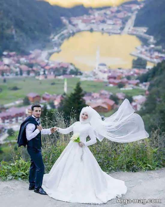 فیگور زیبای عروس و داماد در آتلیه