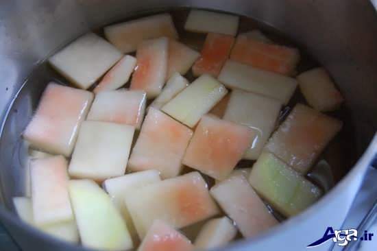 طرز تهیه مربای پوست هندوانه با آهک