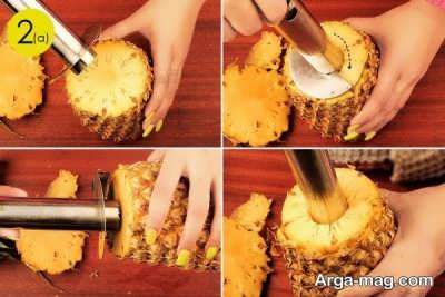 استفاده از پوست کن برای پوست کردن میوه آناناس