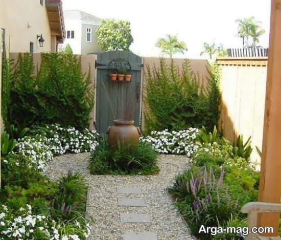 دیزاین باغچه حیاط با طرح دیدنی