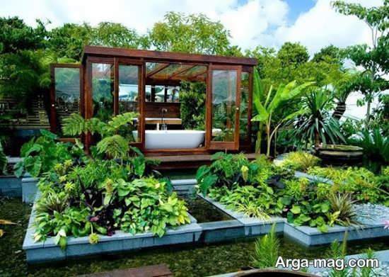 دیزاین باغچه حیاط با طرح جذاب