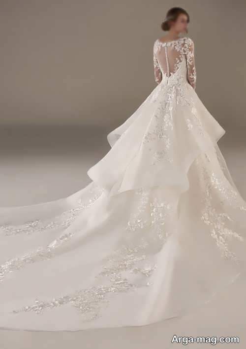 پشت لباس عروس با طرح زیبا 
