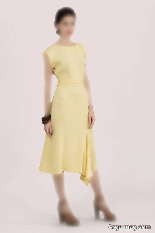 مدل لباس مجلسی بلند و لیمویی