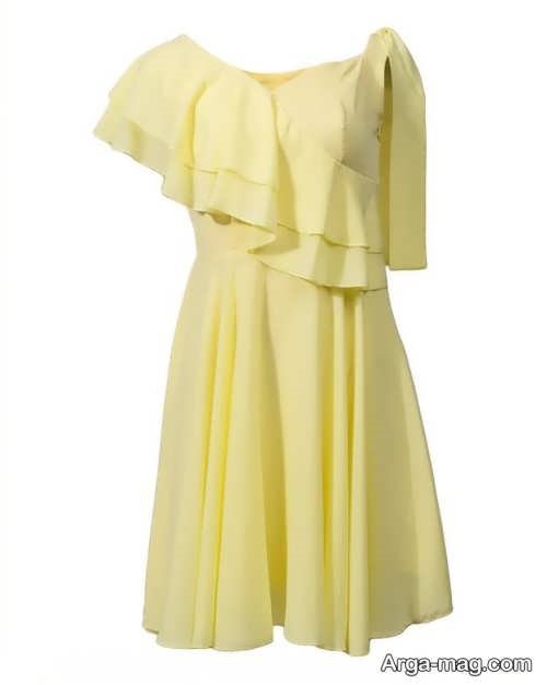 لباس کوتاه مجلسی لیمویی