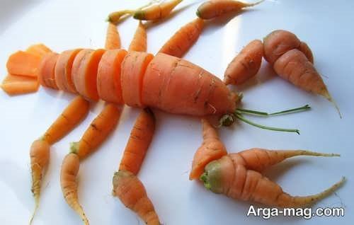 تزیین زیبا هویج به شکل خرچنگ 