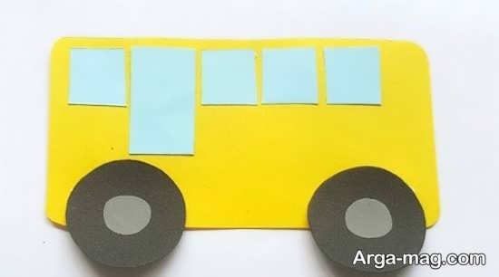 ساختن اتوبوس با مقوای رنگی
