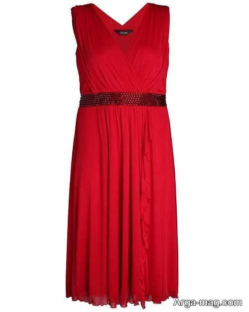 مدل لباس مجلسی قرمز برای خانم های میانسال 