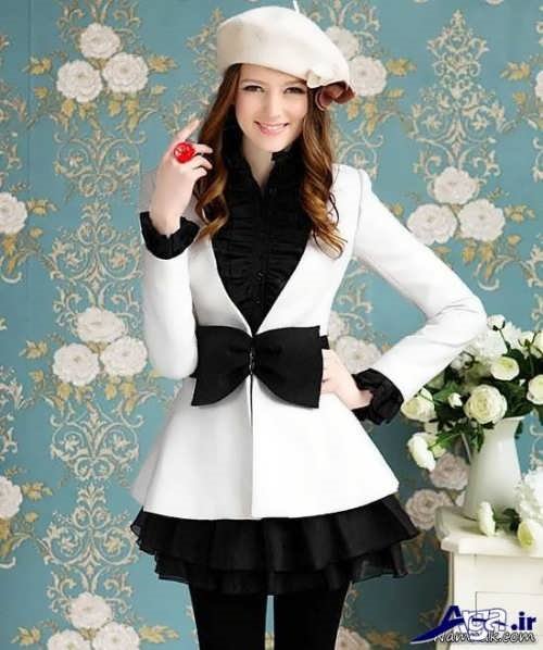 مدل لباس مجلسی سیاه و سفید فانتزی 